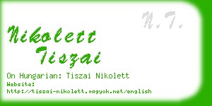 nikolett tiszai business card